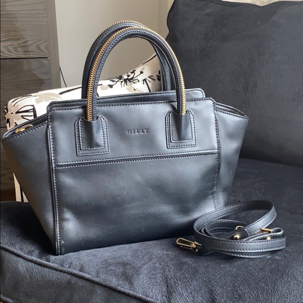 ✨AUTHENTIC✨ MILLY Leather Bag w/ crossbody strap🖤